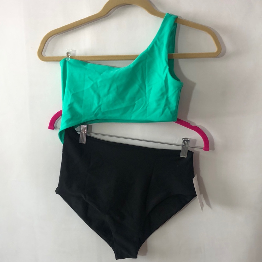 NWT Fused Hawaii teal and black one piece